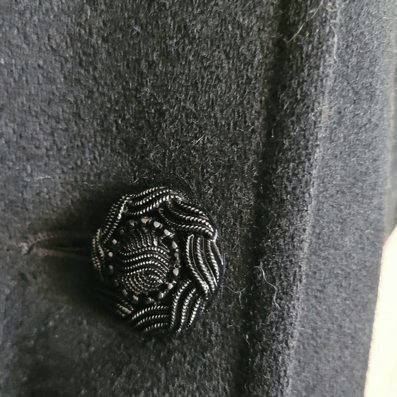 Vintage Women’s Black Wool Long Coat - Picture 4 of 14